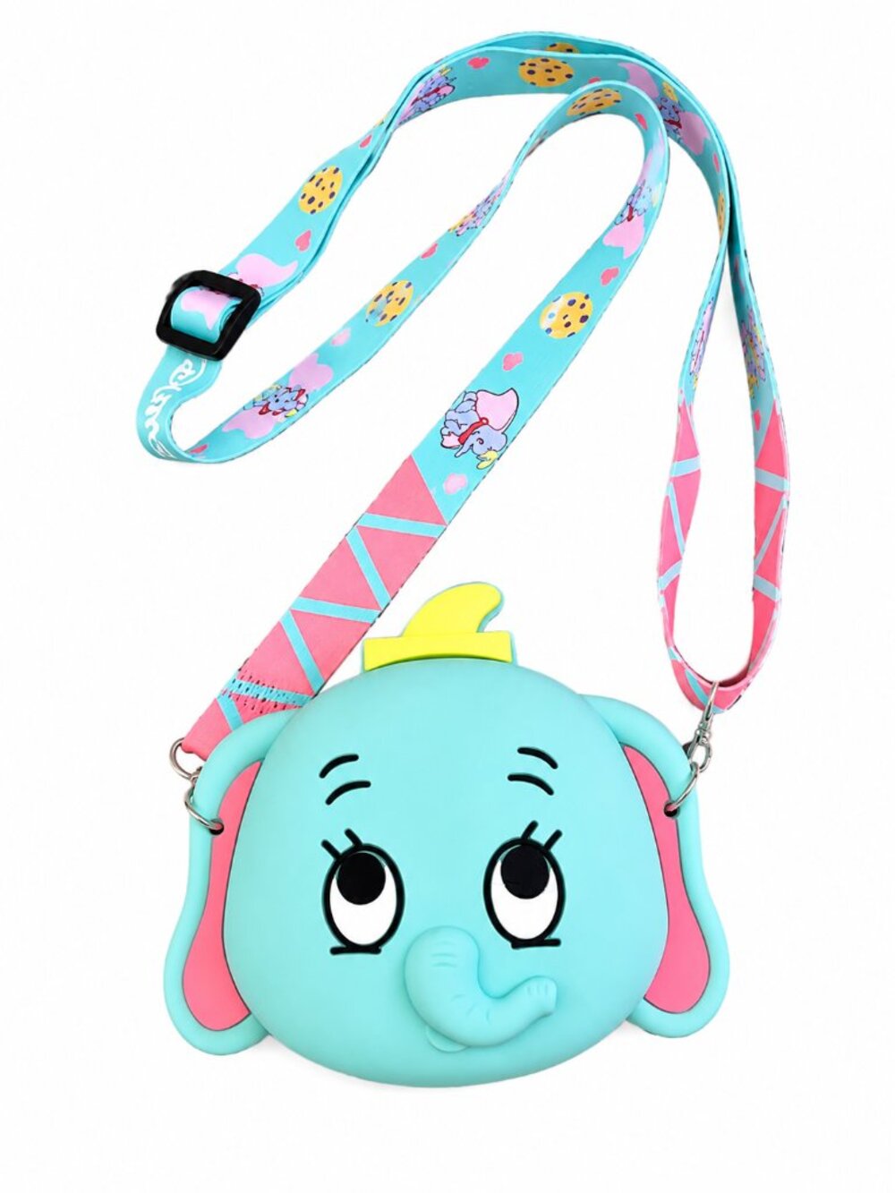 Disney Dumbo Silicone Crossbody Purse for Kids | Adjustable Strap | Blue Elephan